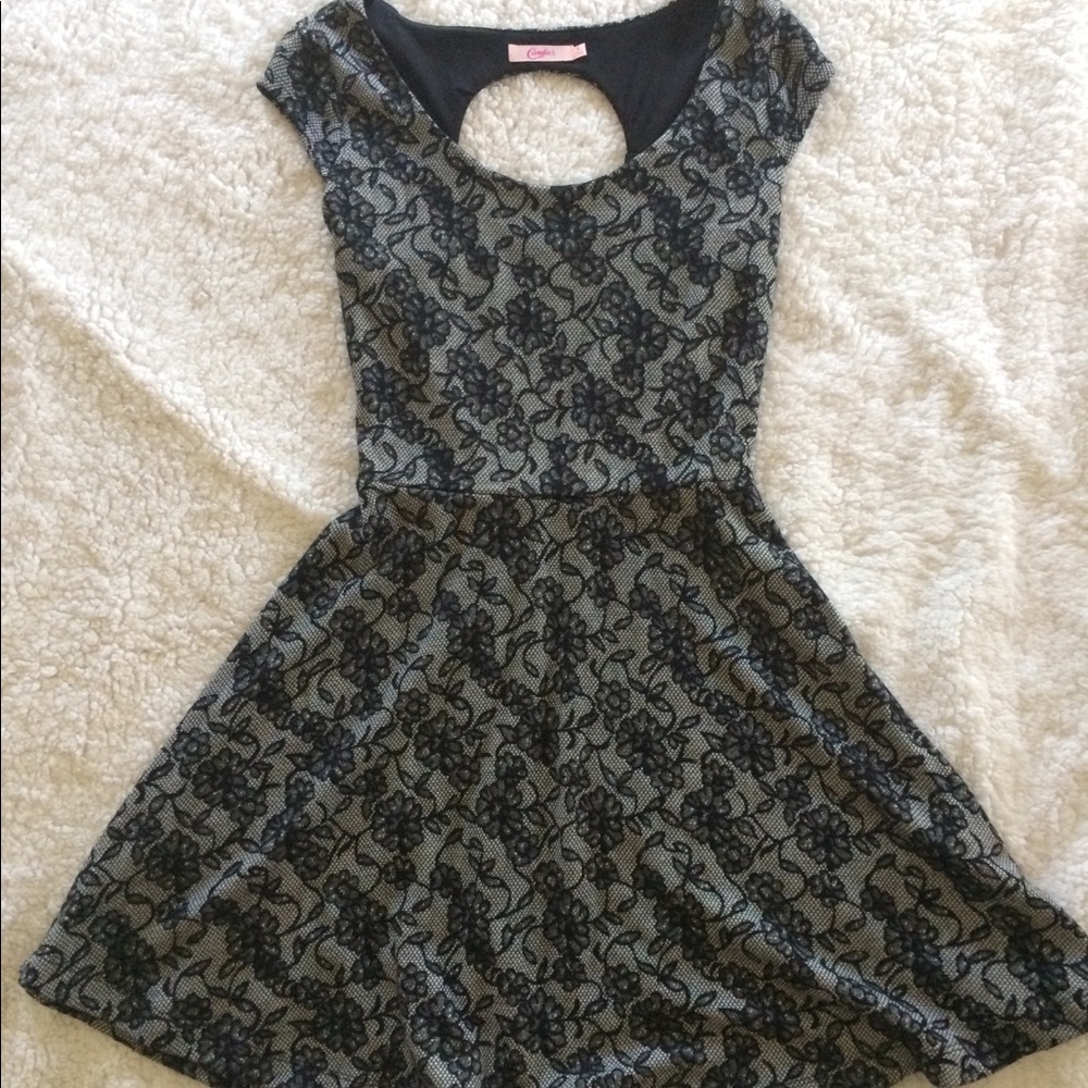 Candie’s Grey/Black Floral Dress